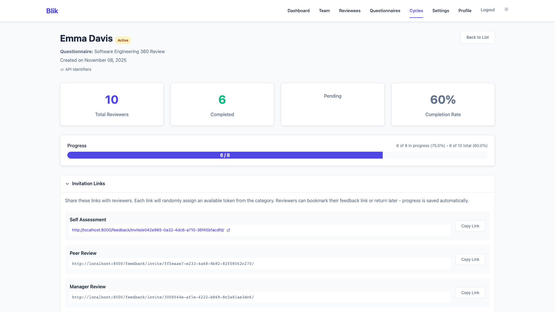 Review Cycle Tracking - Light Theme