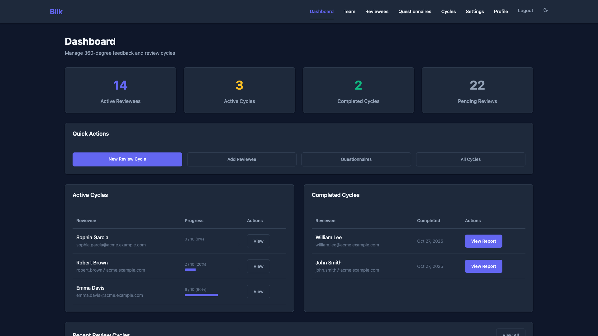 GDPR-Compliant Dashboard - Dark Theme